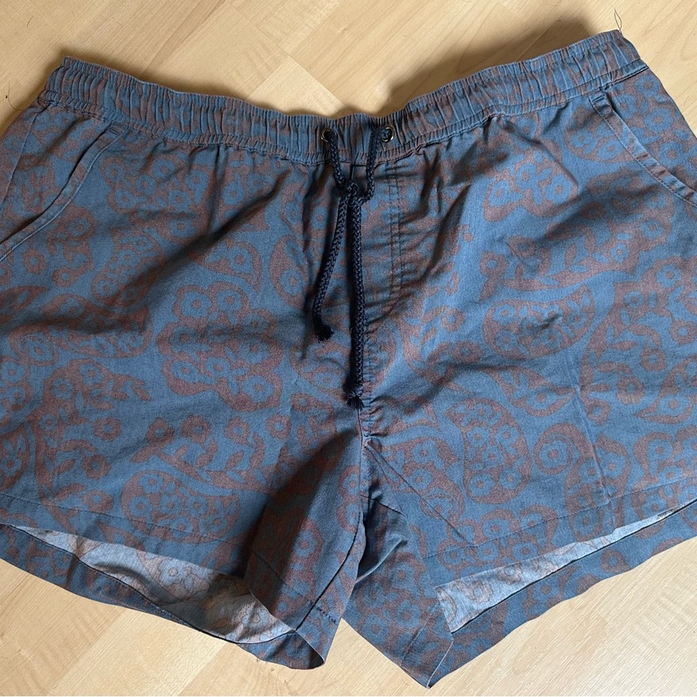 Toad&Co Blue and Brown Athletic Shorts with Elastic Waistband